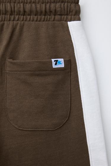PLUSH BERMUDA SHORTS WITH SIDE STRIPES - Brown by Zara - Image 3