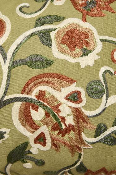 HOUSSE DE COUSSIN BRODERIE - Vert chiné de Zara - Image 2
