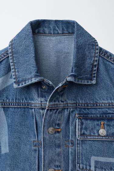 PRINTED DENIM JACKET - Blue by Zara - Image 2
