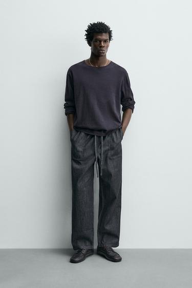 Zara RELAXED FIT JOGGER JEANS - Navy blue - Image 0