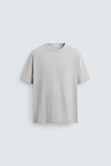 T-SHIRT HEAVYWEIGHT RIB BASIQUE - Gris de Zara