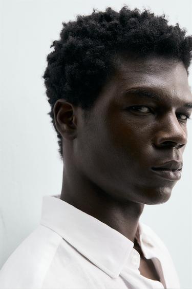 CHEMISE REGULAR FIT LIN - LYOCELL - Blanc de Zara - Image 4