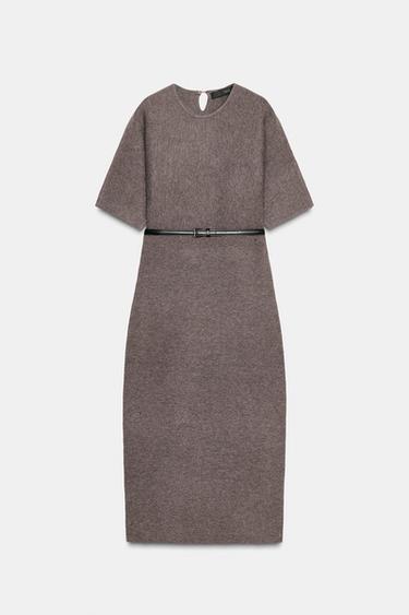 Zara MIDI HALJINA SA KAIŠEM – svetlosmeđa