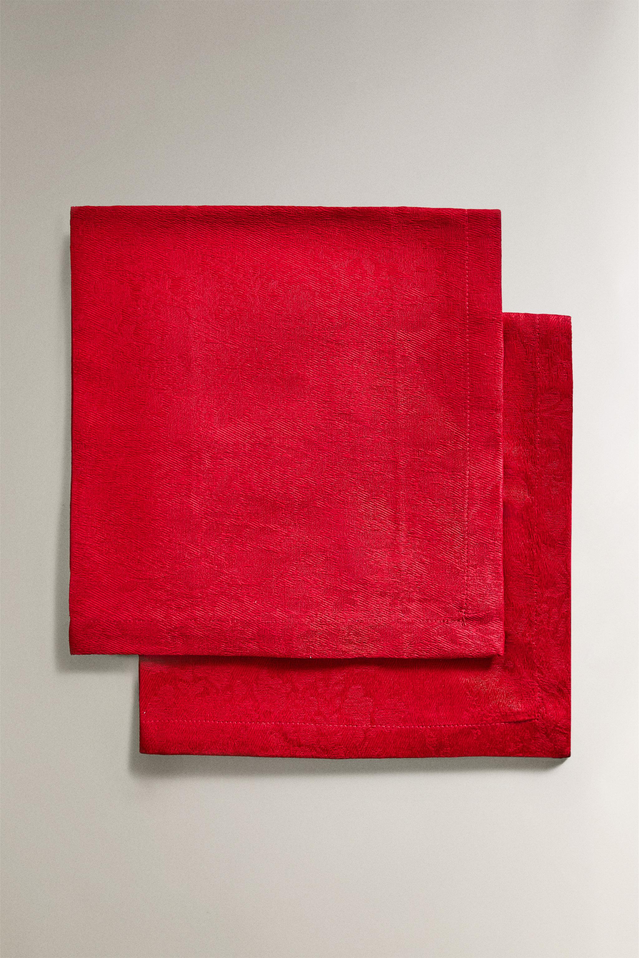 LOT DE SERVIETTES TABLE JACQUARD BRANCHES NOËL (LOT 2)