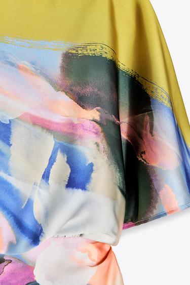 ASYMMETRIC PRINTED MIDI DRESS - Multicoloured by Zara - Image 4