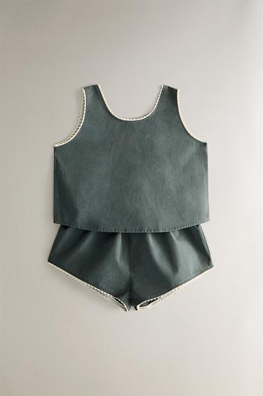 CHILDREN'S PLAIN COTTON BLOUSE - Green by Zara - Image 4