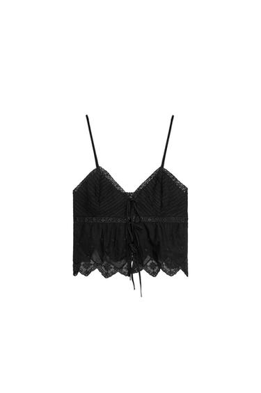 EMBROIDERED STRAPPY TOP
