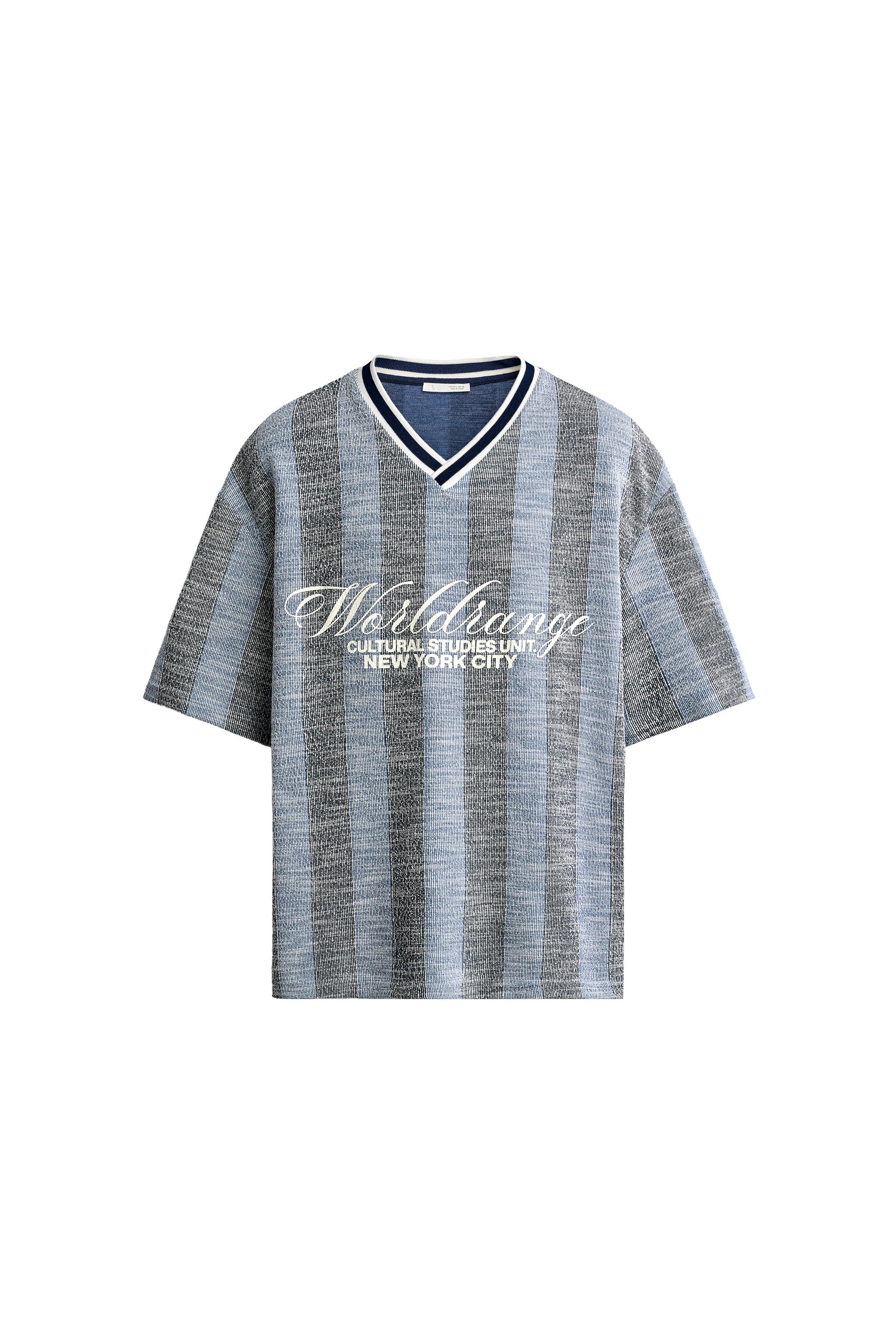 RETRO FOOTBALL JACQUARD EMBROIDERED SWEATSHIRT - blue/black | ZARA