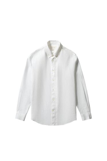 100% LINEN SHIRT - White by Zara