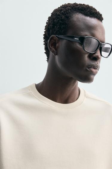 סווטשירט RELAXED FIT אינטרלוק - אוף ווייט של Zara