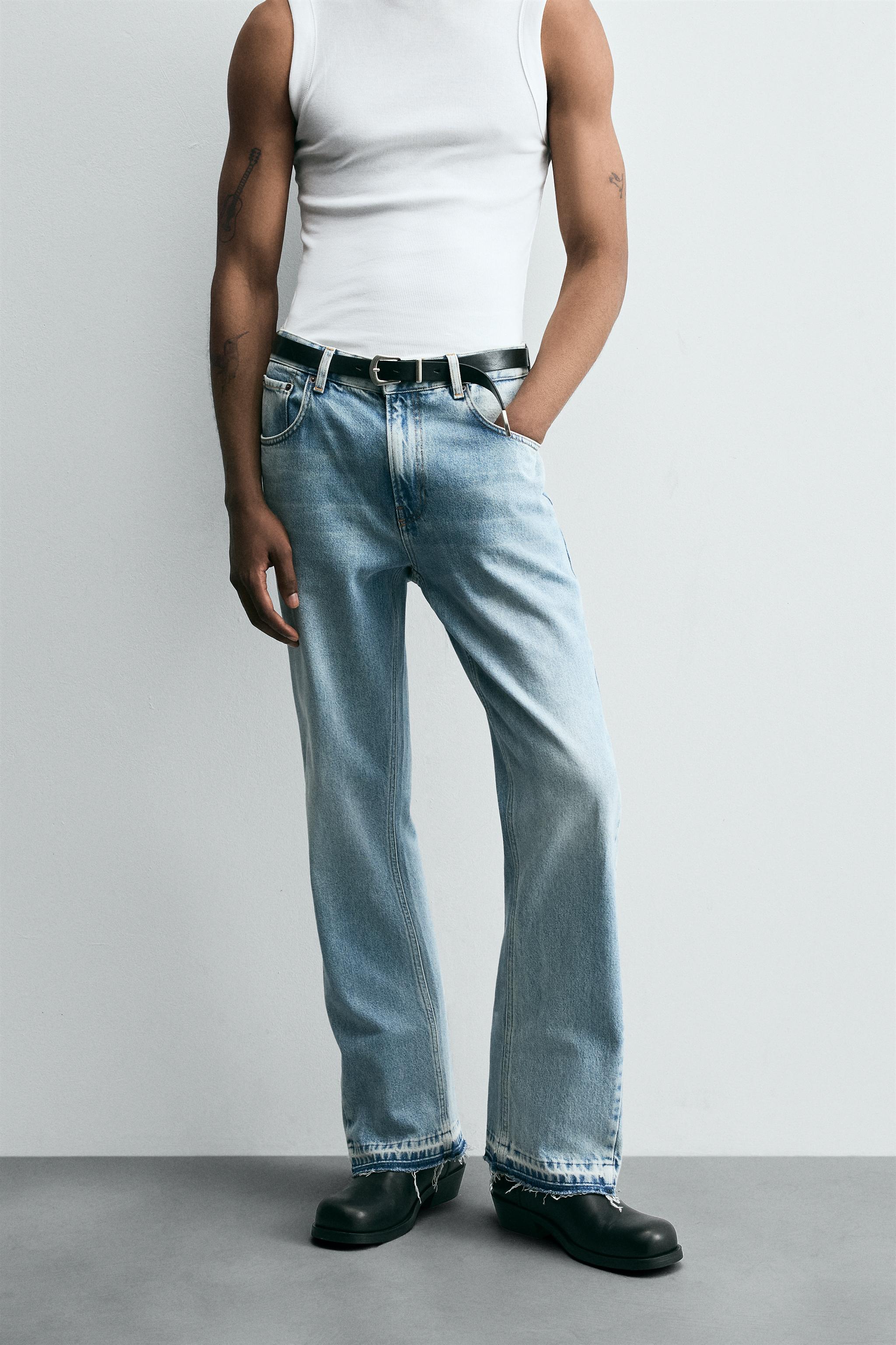 完売品　ZARA クラシックフレアフィットジーンズ　38 ブルー ポケット フレア デニムパンツ - インディゴブルー | ZARA Japan