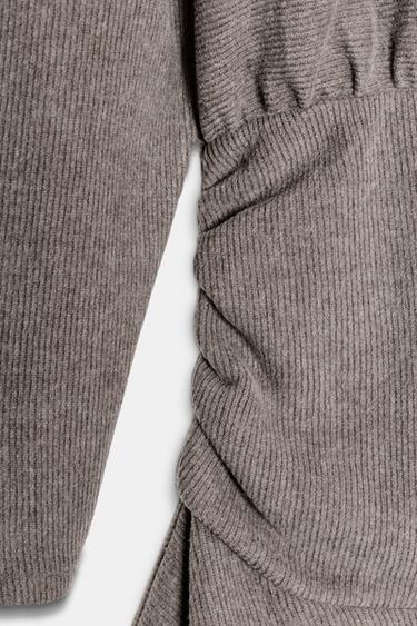ROBE SWEAT SOFT CEINTURE - Marron clair de Zara - Image 6
