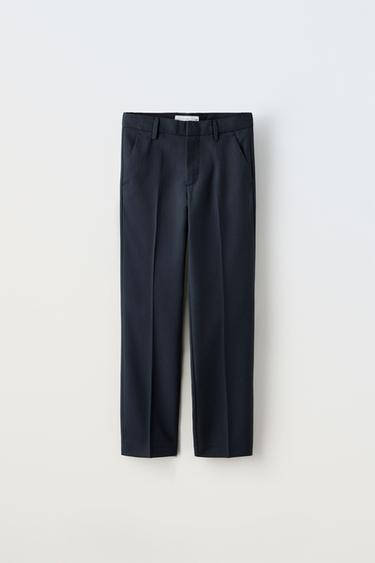 КОСТЮМНЫЕ БРЮКИ ИЗ РЕЛЬЕФНОЙ ТКАНИ — МОРСКОЙ СИНИЙ от Zara — изображение 0