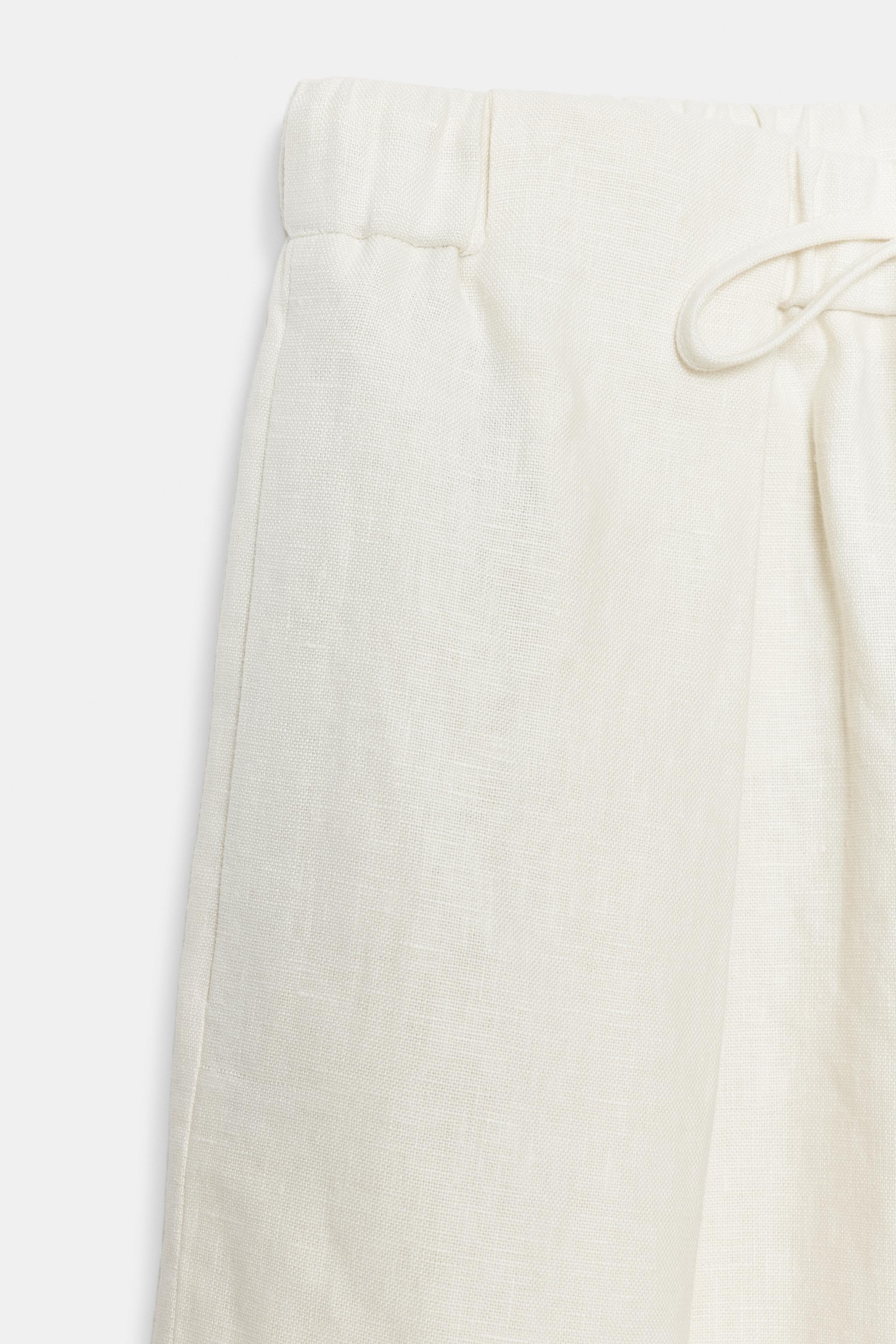Женские брюки Zara 100% LINEN PLEATED PANTS ZW COLLECTION — фото 8