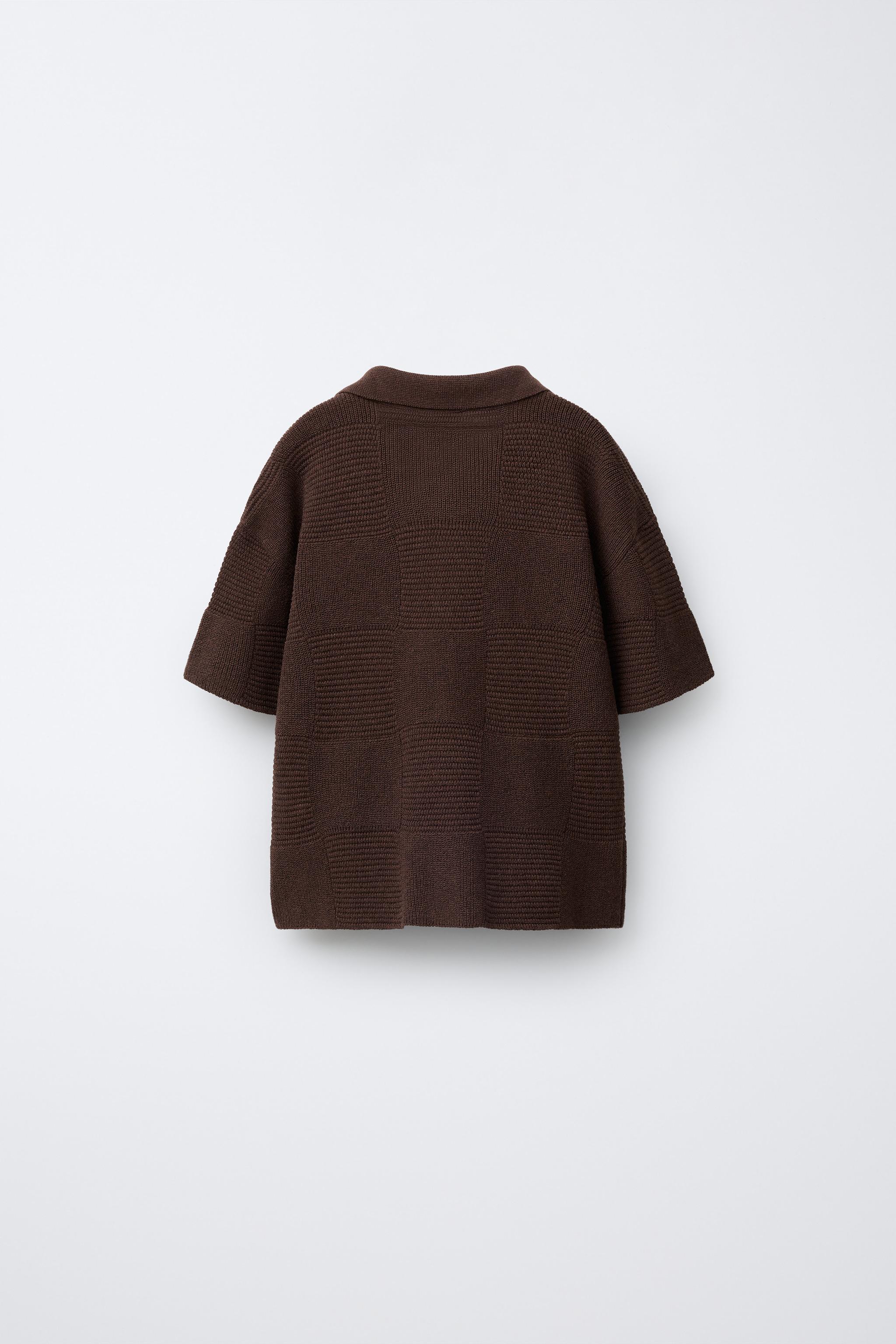 CROCHET KNIT SHIRT - Brown / Taupe | ZARA Singapore