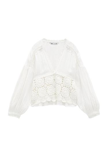 CROCHET DETAIL SHIRT