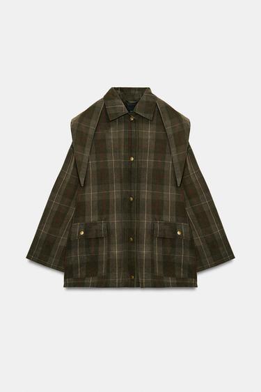 CHAQUETA ENCERADA PAÑUELO ZW COLLECTION - Khaki oscuro de Zara - Imagen 0