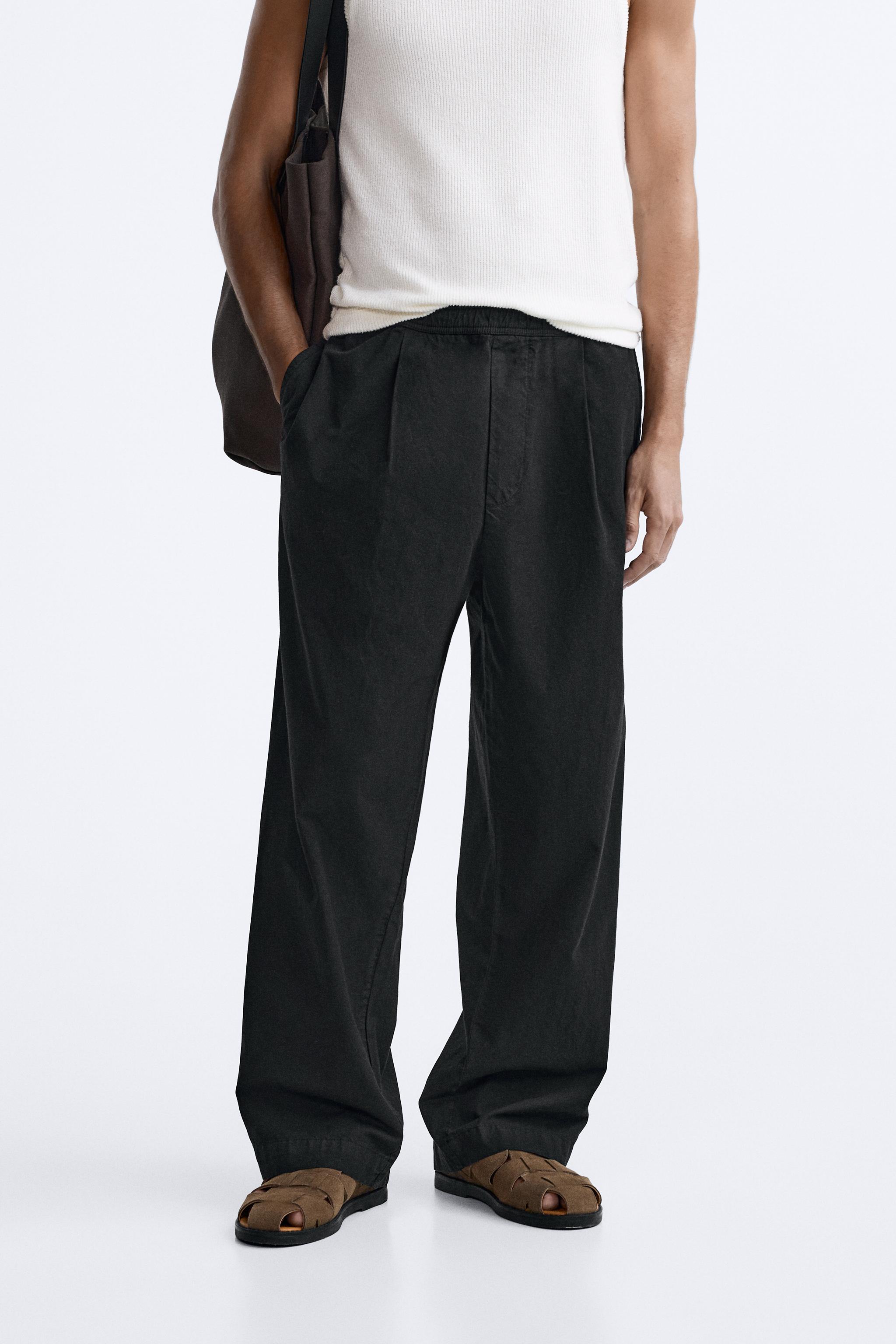 Men's Pants Fashion Straight Tube Trousers Loose Fitting Casual With  Cropped Wide Leg Outdoor Sport Sweatpants