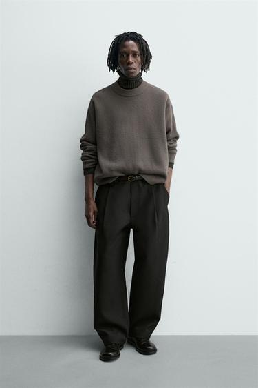 RELAXED FIT TEXTURED JUMPER - Taupe grey by Zara