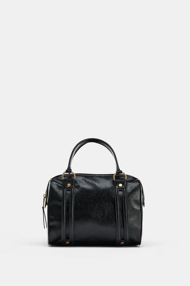 Zara SHOULDER BAG WITH METAL DETAILS - Black