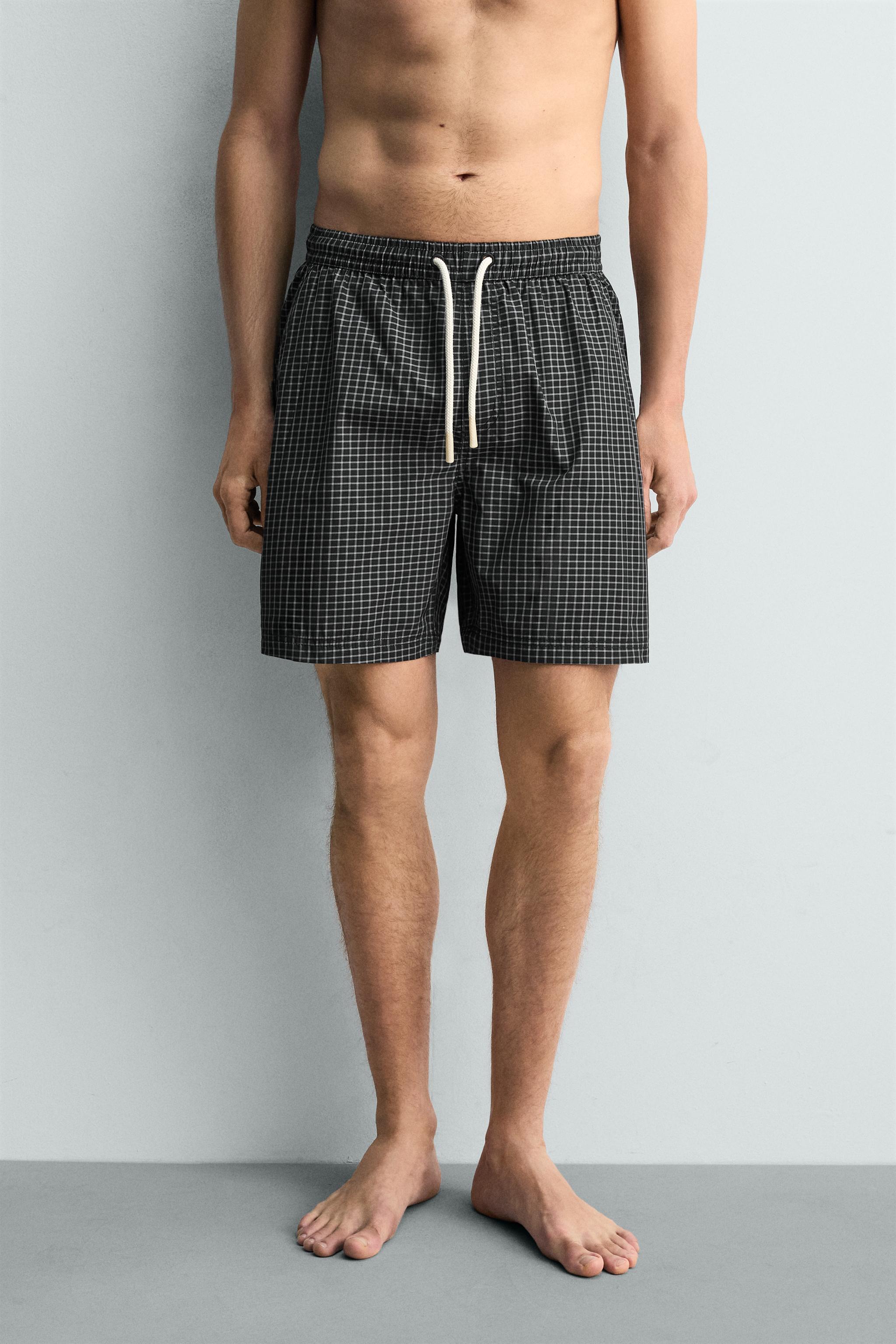 MAILLOT DE BAIN LONG À CARREAUX