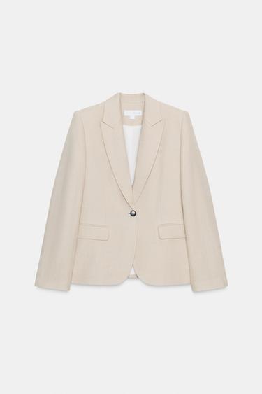RUSTIC BUTTONED BLAZER - Ecru by Zara