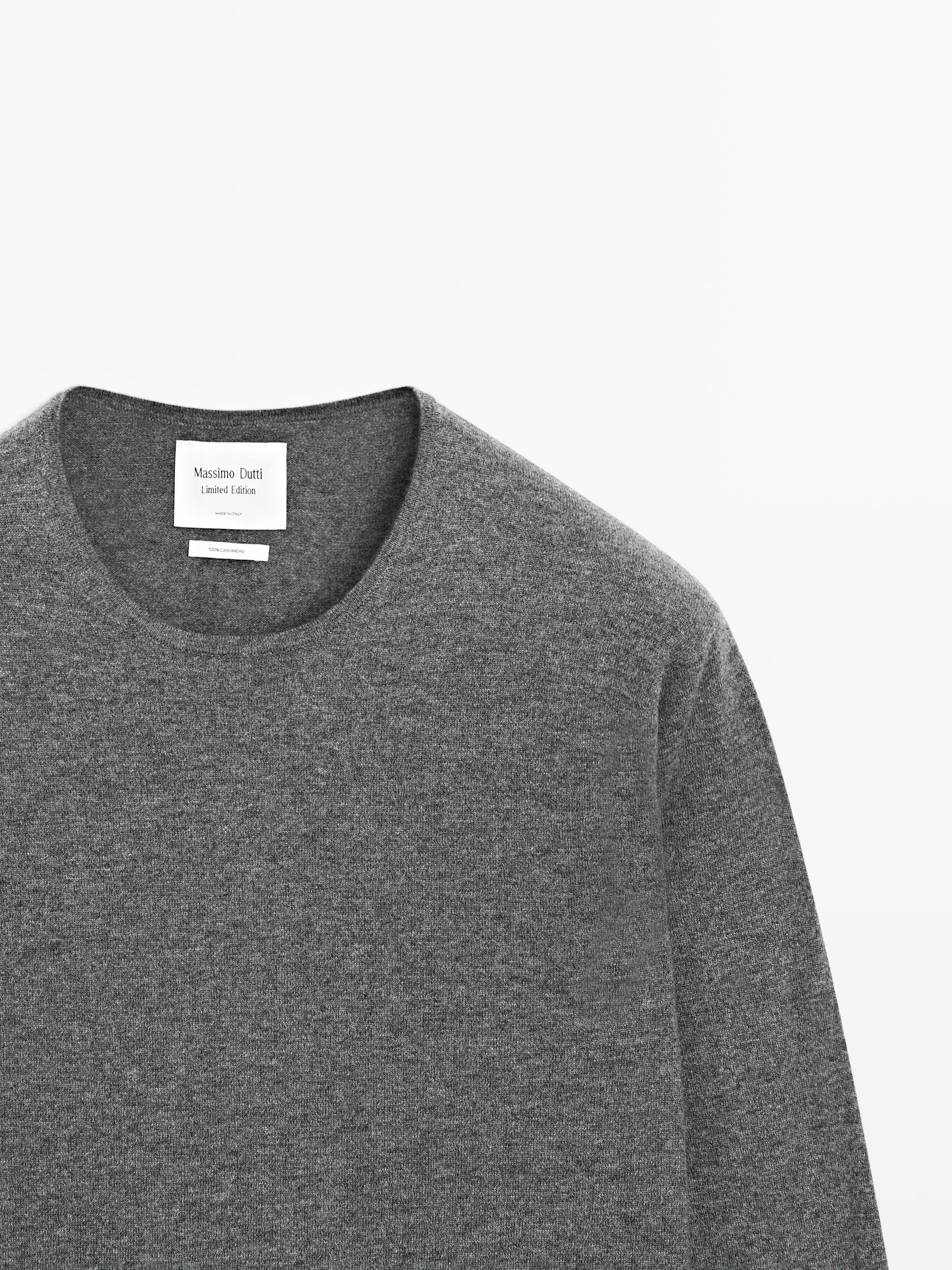 Knit 100% cashmere sweater with crew neck - LIMITED