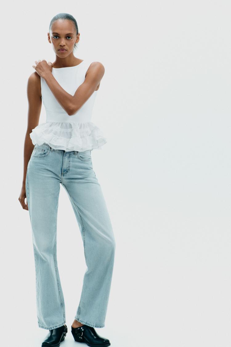 PEPLUM TOP WITH STRAPS White ZARA India