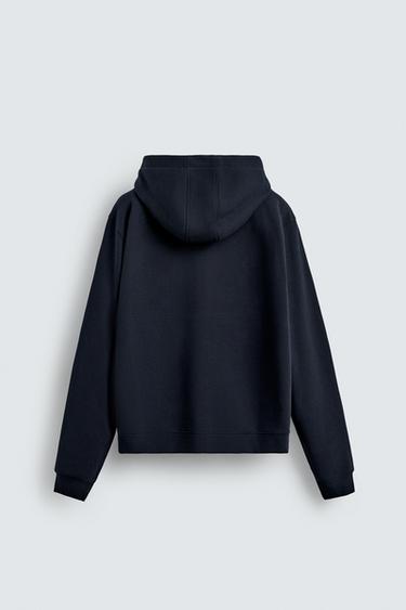 SWEAT ZIPPÉ À CAPUCHE - Bleu marine de Zara - Image 7