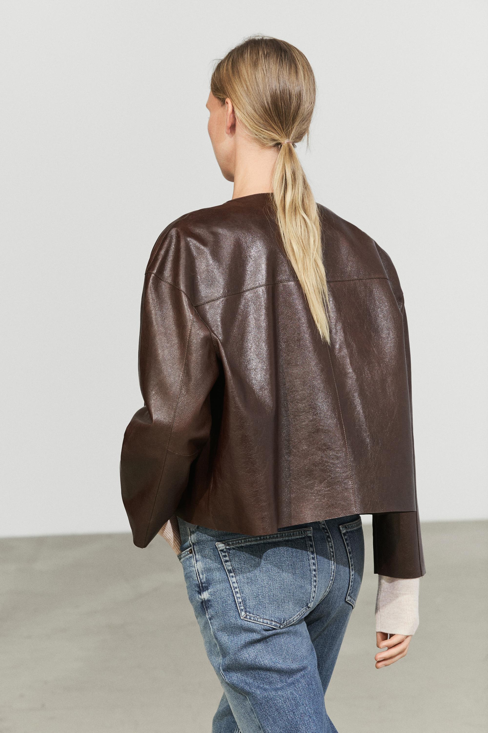 Nappa leather toggle jacket