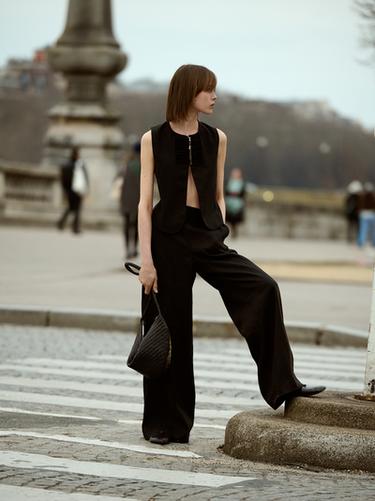 Zara Braided nappa leather crossbody bag - Black - Image 0