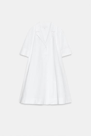 ROBE CHEMISE MANCHES COURTES ZW COLLECTION - Blanc de Zara