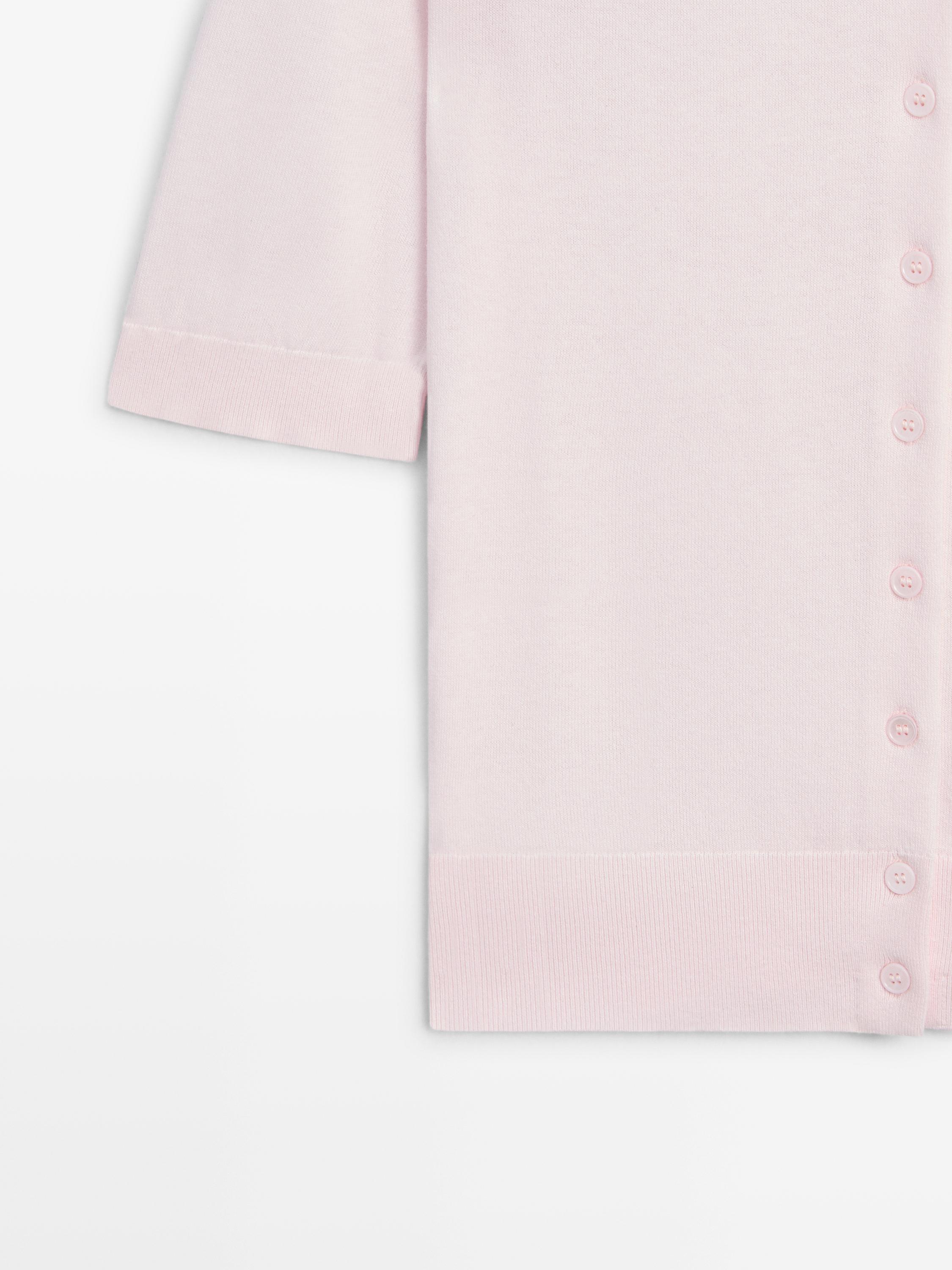 Short sleeve knit cardigan