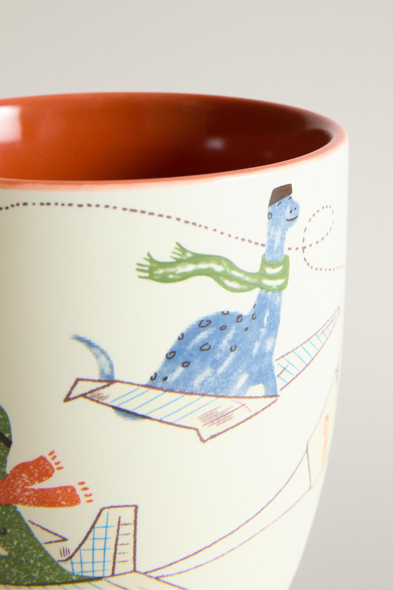 KIDS' DINOSAUR CERAMIC MUG — Multicoloured