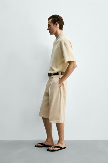 RELAXED FIT SHORT SLEEVE SWEATSHIRT - Mid-yellow by Zara - Image 3