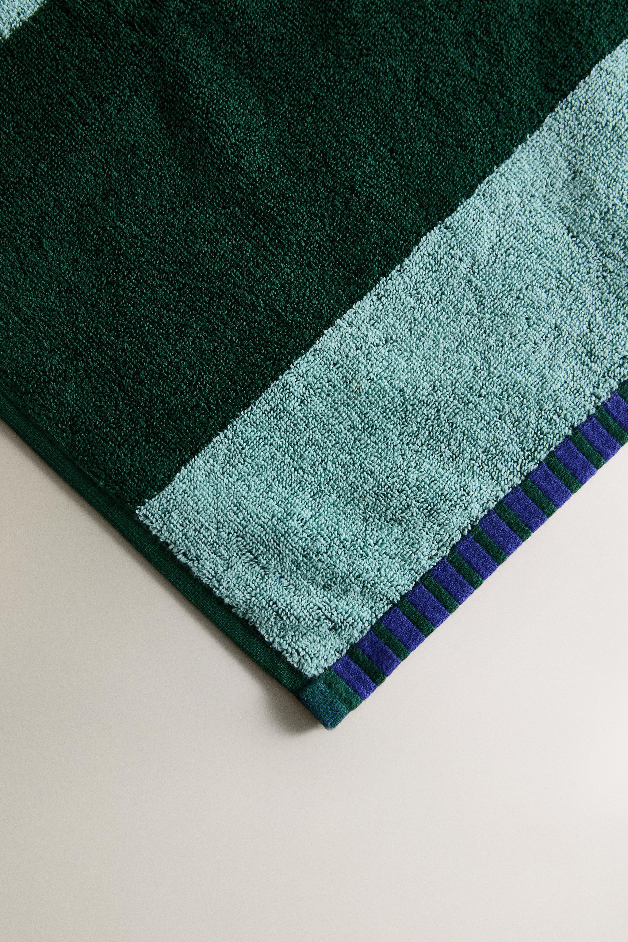 SERVIETTE DE BAIN COTON RAYURES X COLLAGERIE
