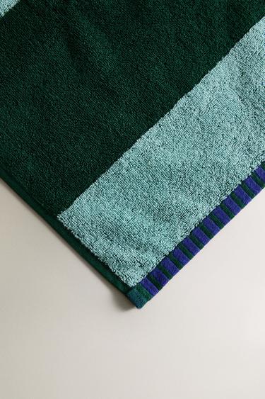 STRIPED COTTON TOWEL X COLLAGERIE - Blue / Green by Zara - Image 2