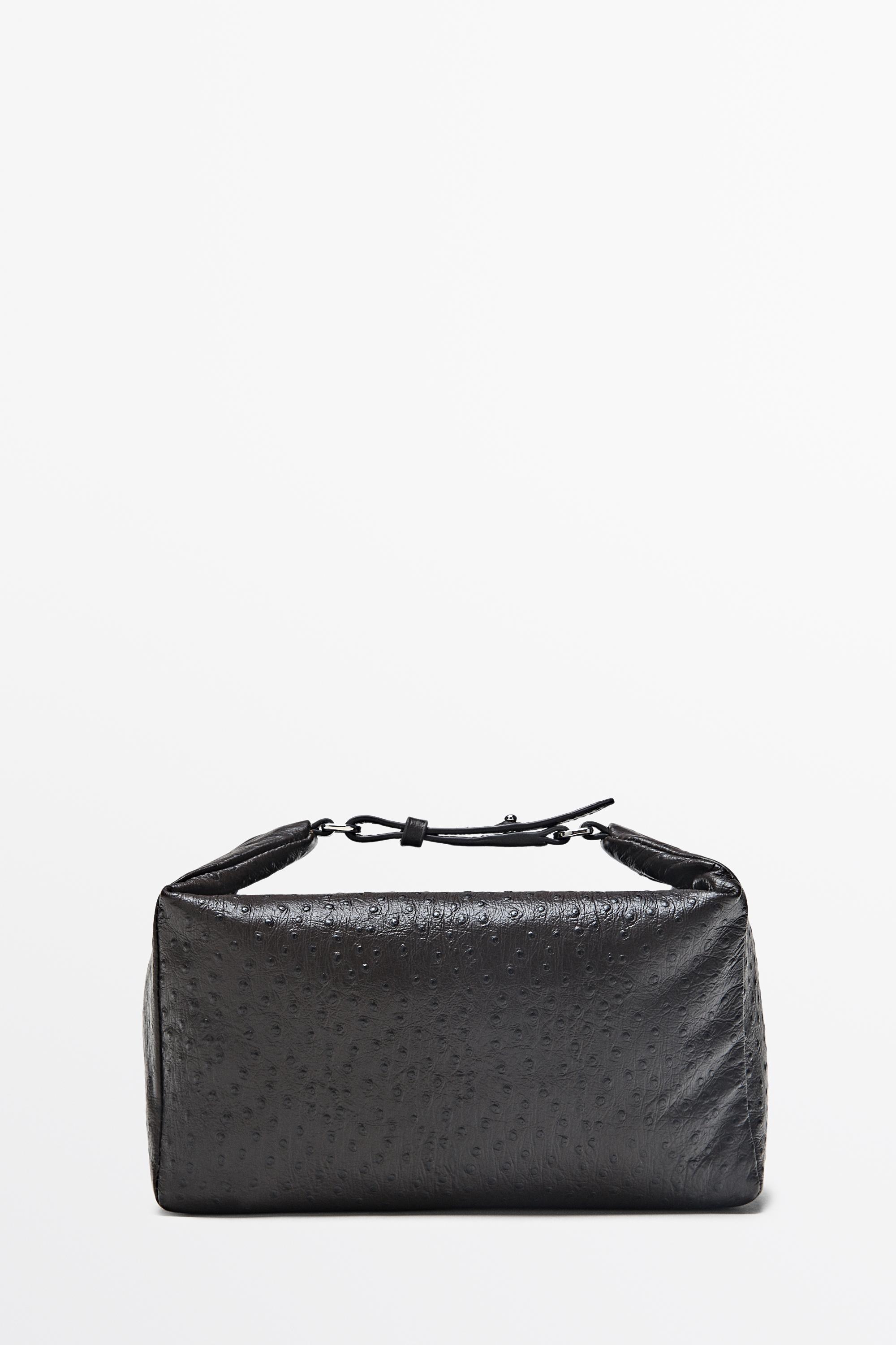 Textured nappa leather rectangular bag