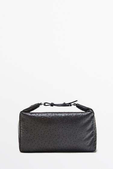 Textured nappa leather rectangular bag — Brown 2