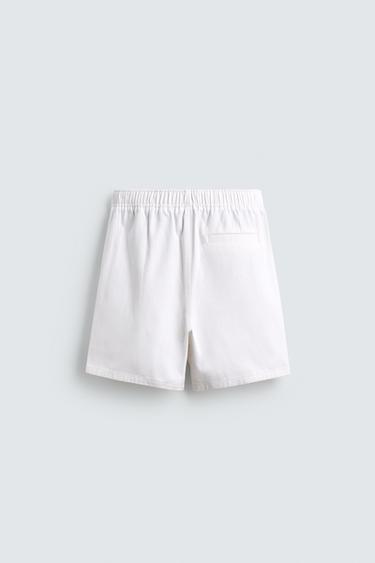 TEXTURED RELAXED FIT BERMUDA SHORTS - White by Zara - Image 7