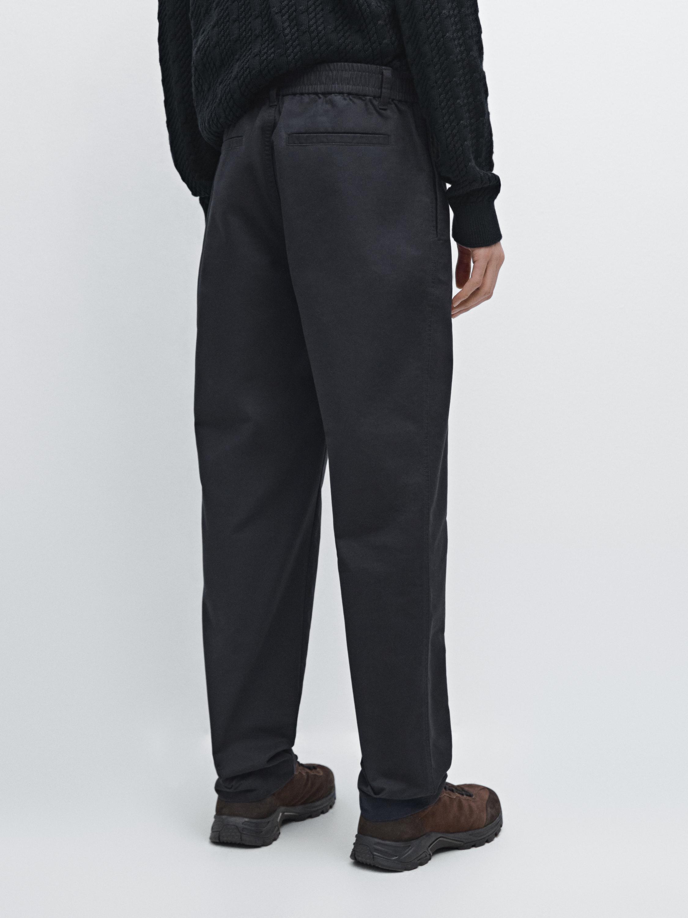 Cotton blend jogger fit trousers
