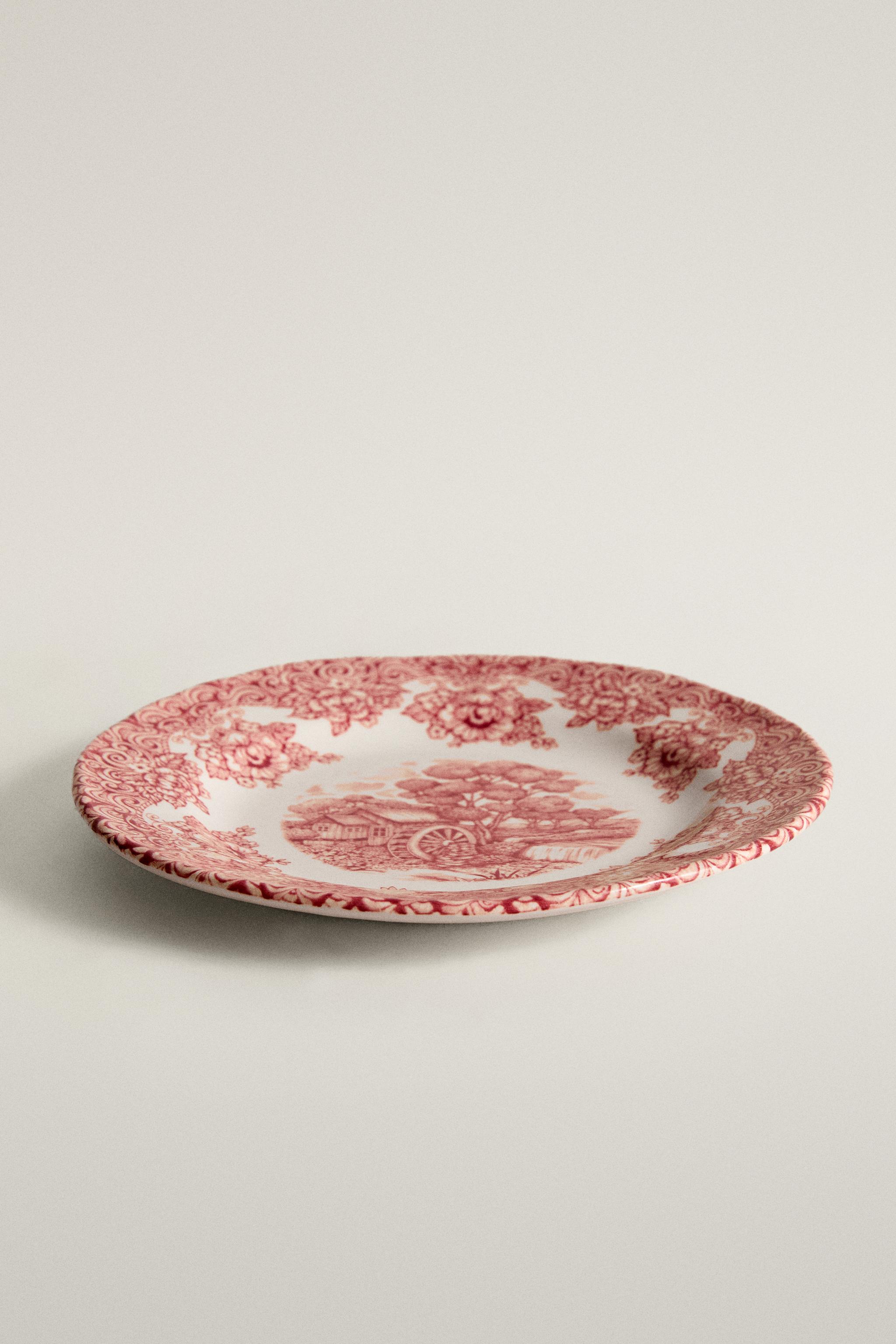 FLORAL LANDSCAPE EARTHENWARE SIDE PLATE