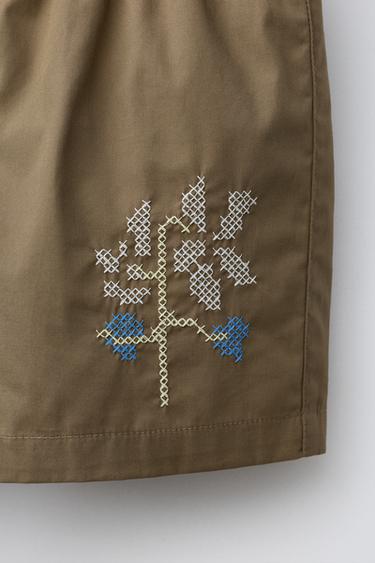 Zara 4-14 GODINA/ IZVEZENE BERMUDE ZA KUPANJE – Kaki