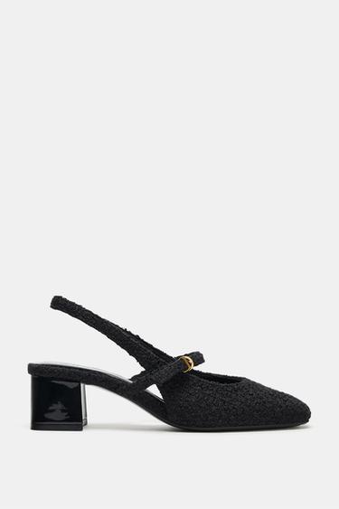 FABRIC SLINGBACK SHOES - Black by Zara