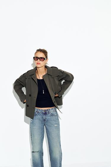 SHORT HOODED TRENCH COAT - dark khaki by Zara - Image 3