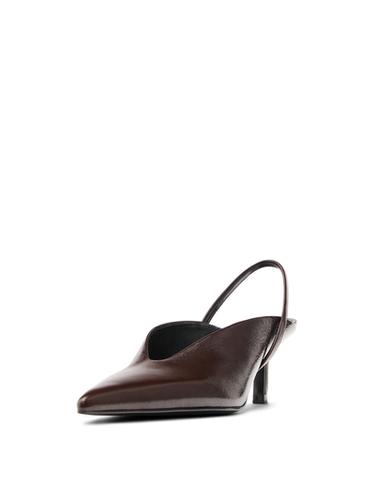 Zara High-heel slingback shoes - Burgundy Red