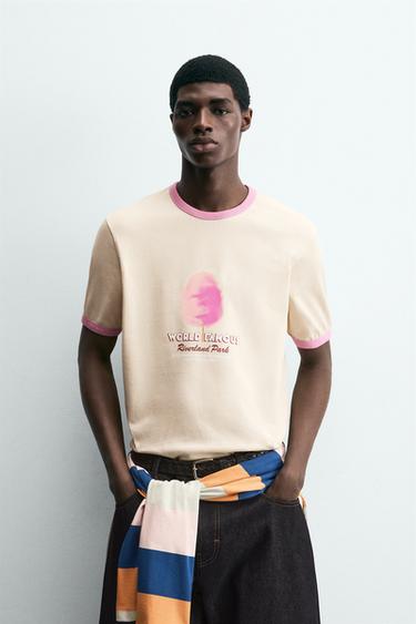 CONTRAST PRINT T-SHIRT - Ecru by Zara