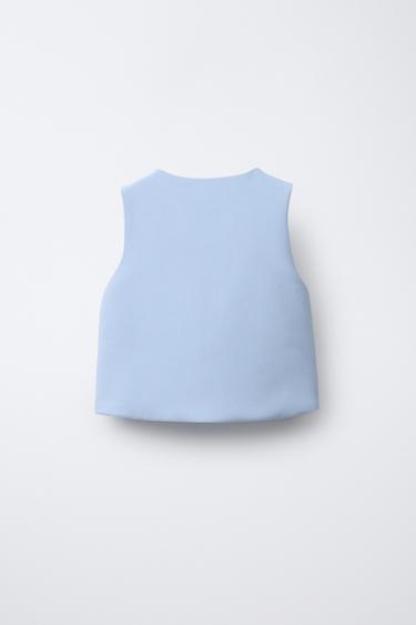 TOP BOUTON BIJOU - Bleu / Lavande de Zara - Image 1