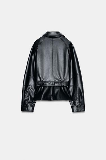 BELTED LEATHER EFFECT JACKET - Black by Zara - Image 6