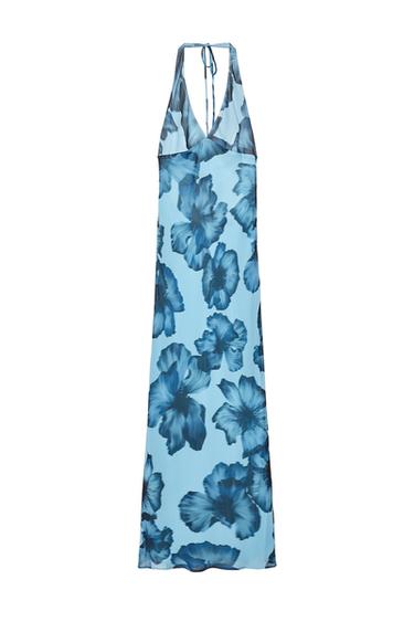 HALTER PRINTED LONG DRESS